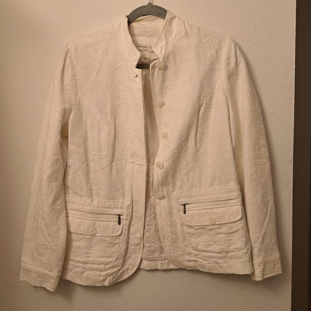Coldwater Creek Classic White Jacket Size 4 - Picture 1 of 3